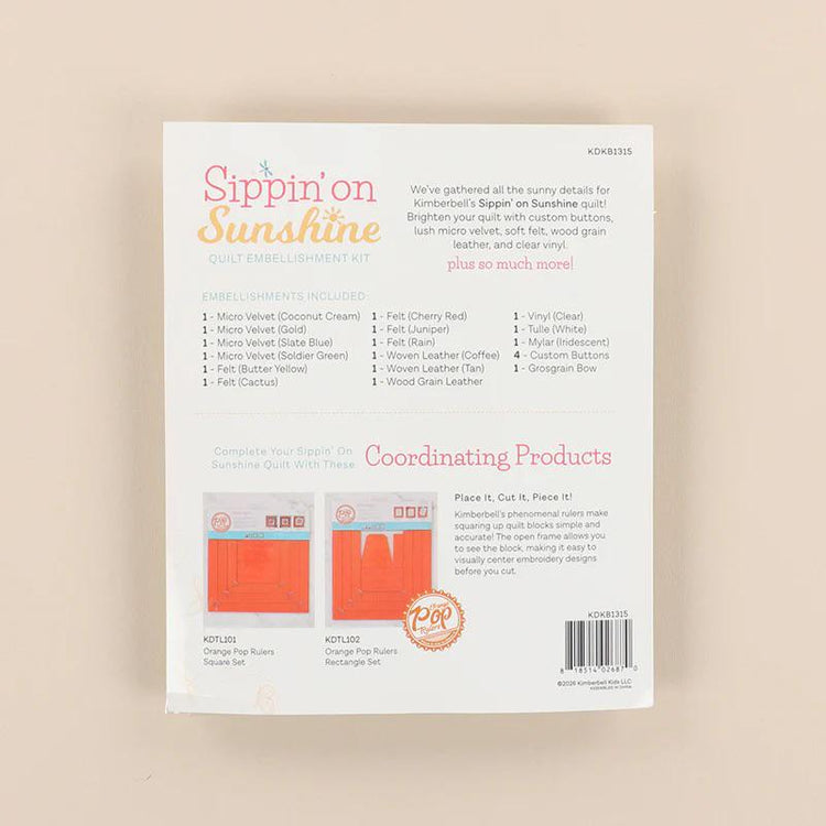 Sippin' on Sunshine Embroidery Designs & Embellishment Kit