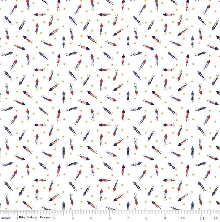 Seasonal Basics Pop Boom Bang White by Christopher Thompson for Riley Blake Designs - C769-WHITE