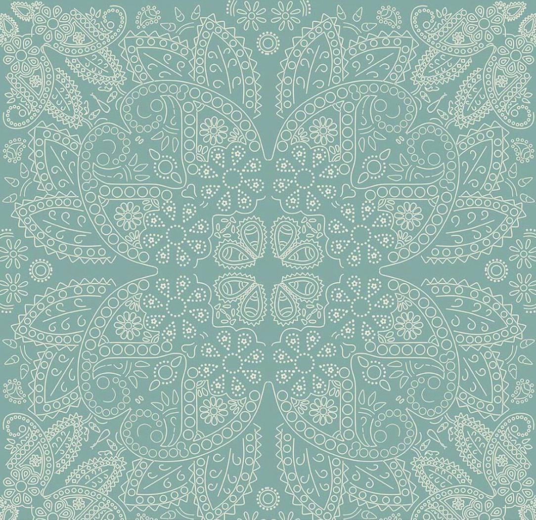 Flannel Cowboys Bandana Teal by Echo Park Paper Co. for Riley Blake Designs - F17508-TEAL