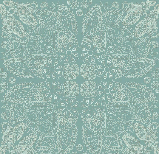 Flannel Cowboys Bandana Teal by Echo Park Paper Co. for Riley Blake Designs - F17508-TEAL