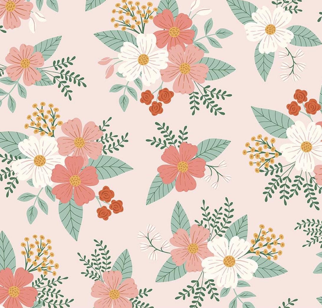 Flannel Meadow Moments Floral Pink by Little Forest Atelier for Riley Blake Designs - F17511-PINK