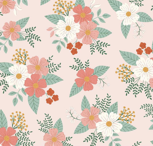 Flannel Meadow Moments Floral Pink by Little Forest Atelier for Riley Blake Designs - F17511-PINK