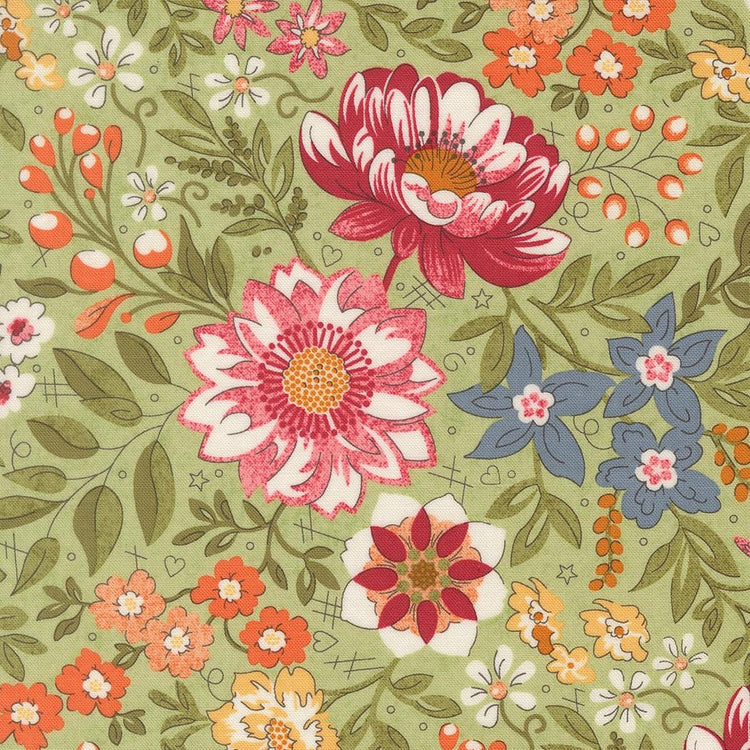 Fieldrush Covent Moss Covent Florals by BasicGrey for Moda Fabrics - 30780 12