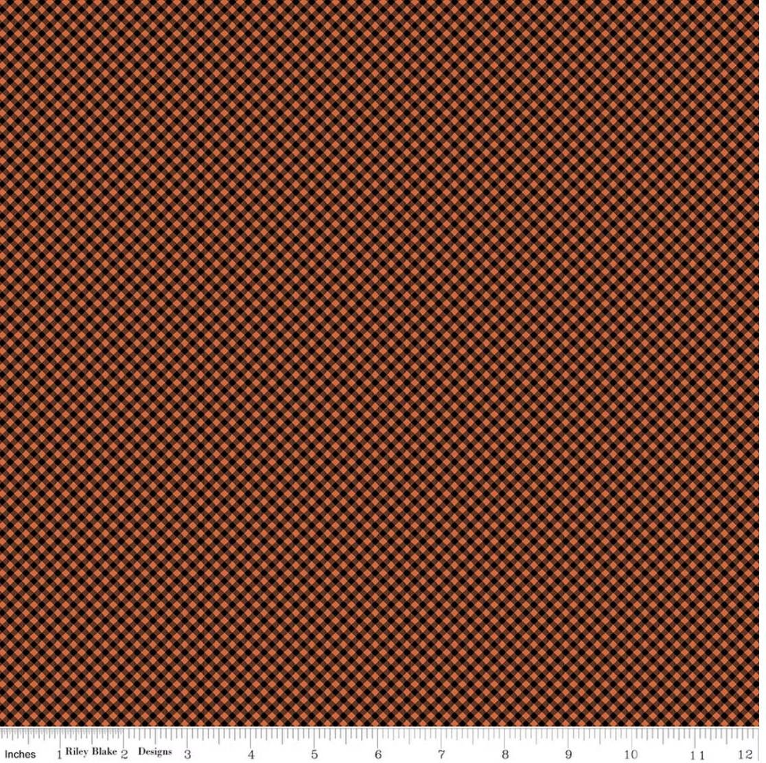 Seasonal Basics Gingham Black Orange by The RBD Designers for Riley Blake Designs - C777-BLACKORANGE
