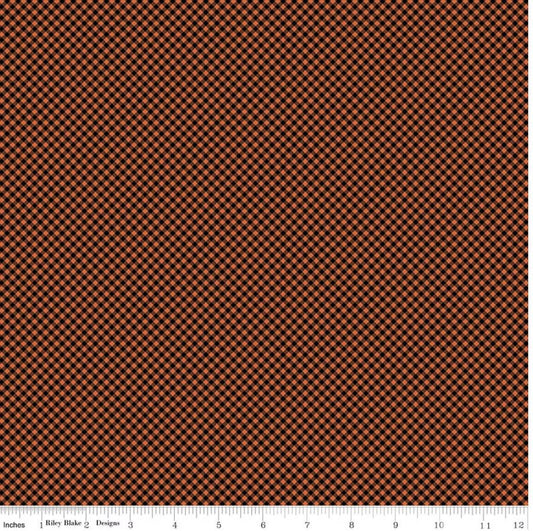 Seasonal Basics Gingham Black Orange by The RBD Designers for Riley Blake Designs - C777-BLACKORANGE