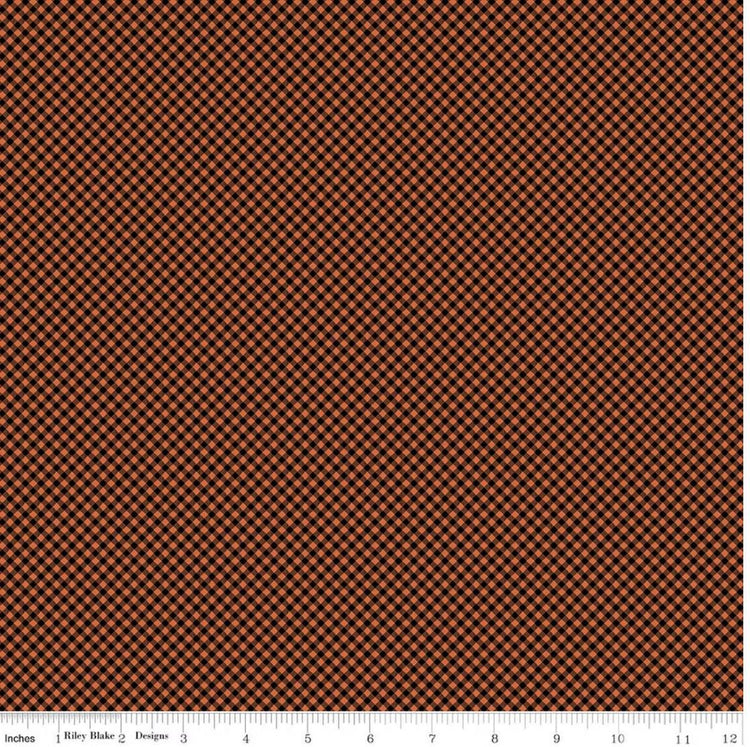 Seasonal Basics Gingham Black Orange by The RBD Designers for Riley Blake Designs - C777-BLACKORANGE