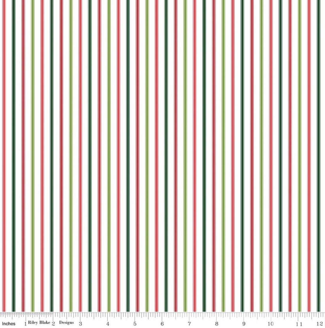Seasonal Basics Ticking Stripe Christmas by Christopher Thompson for Riley Blake Designs - C775-CHRISTMAS