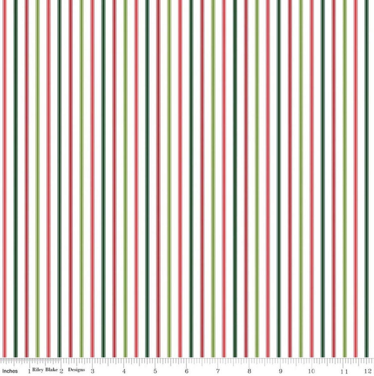 Seasonal Basics Ticking Stripe Christmas by Christopher Thompson for Riley Blake Designs - C775-CHRISTMAS