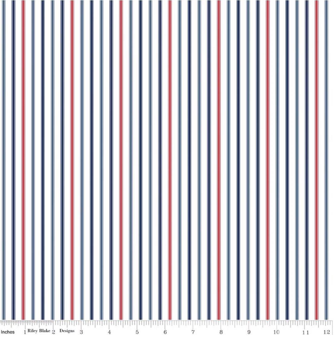Seasonal Basics Ticking Stripe Patriotic by The RBD Designers for Riley Blake Designs - C775-PATRIOTIC