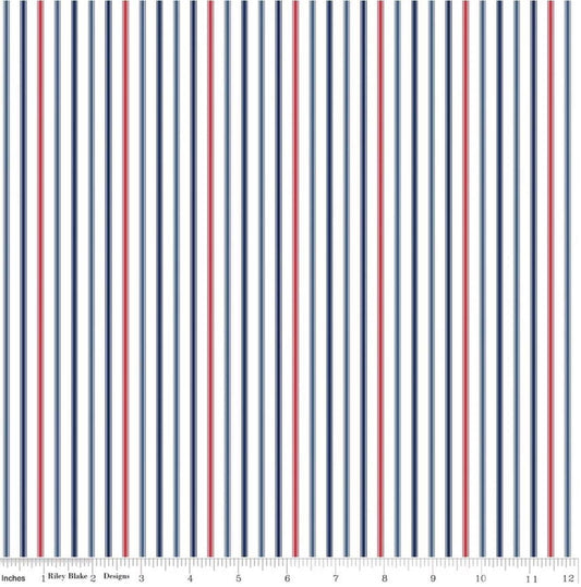 Seasonal Basics Ticking Stripe Patriotic by The RBD Designers for Riley Blake Designs - C775-PATRIOTIC