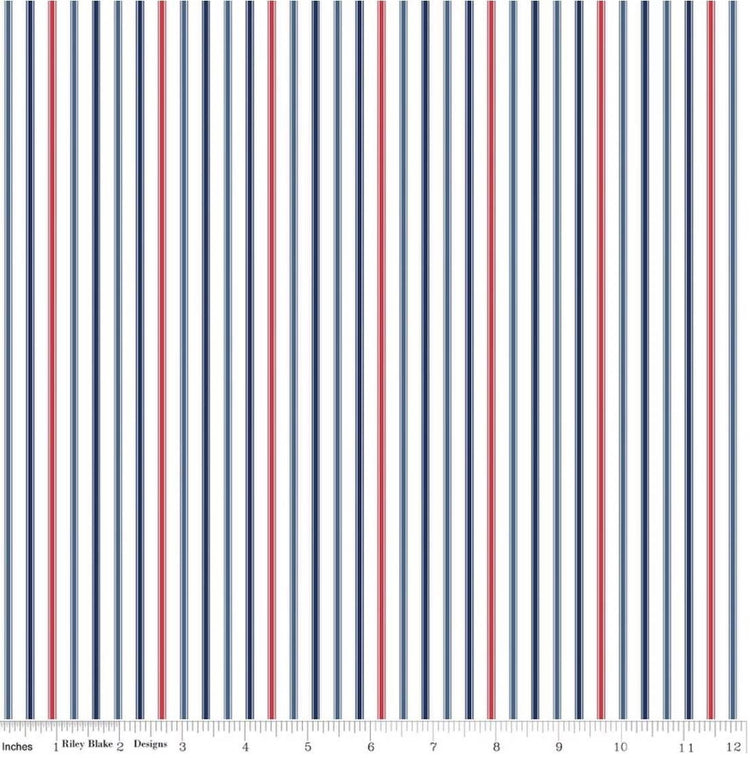 Seasonal Basics Ticking Stripe Patriotic by The RBD Designers for Riley Blake Designs - C775-PATRIOTIC