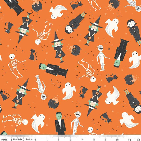 Frank and Friends Main Orange by My Mind's Eye for Riley Blake Designs - C17470-ORANGE