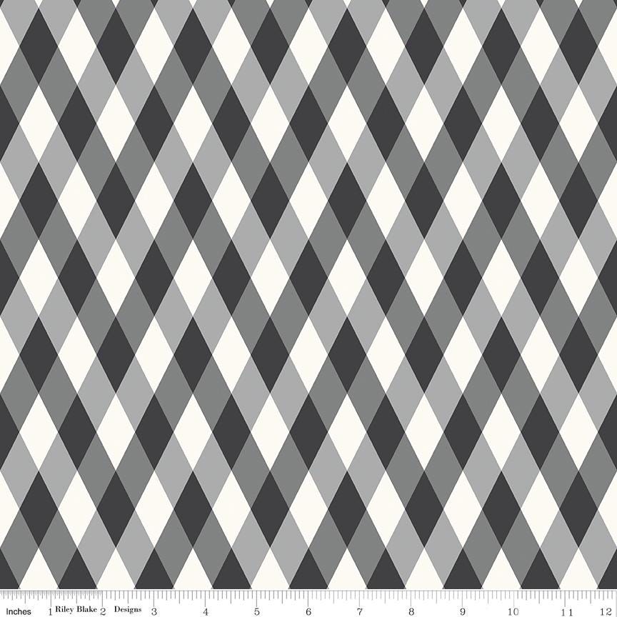 Frank and Friends Diamond Black by My Mind's Eye for Riley Blake Designs - C17473-BLACK