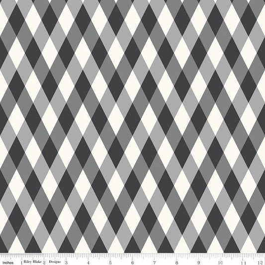 Frank and Friends Diamond Black by My Mind's Eye for Riley Blake Designs - C17473-BLACK