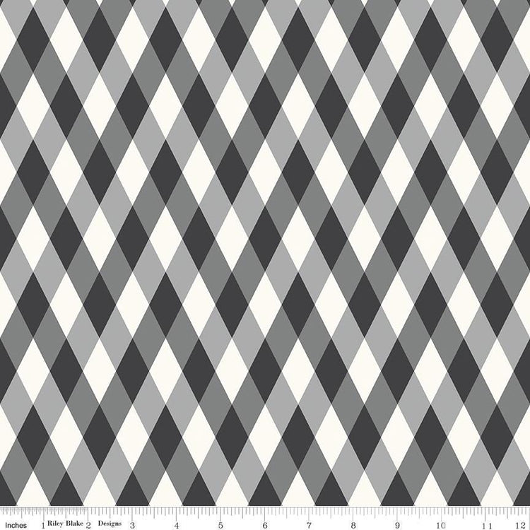 Frank and Friends Diamond Black by My Mind's Eye for Riley Blake Designs - C17473-BLACK