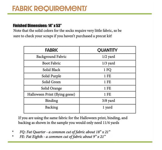 Block Party Quilt Co Witches Feet Table Runner Pattern - P275-WITCHESFEET