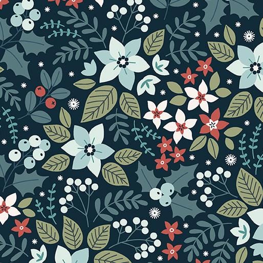 Holly & Hearth Yule Midnight by Shelly Cavanna for Benartex Fabrics - 17260-11