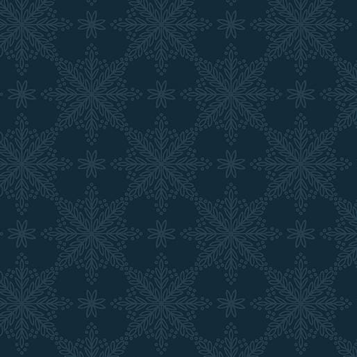 Holly & Hearth Frosted Windowpanes Midnight by Shelly Cavanna for Benartex Fabrics - 17264-11