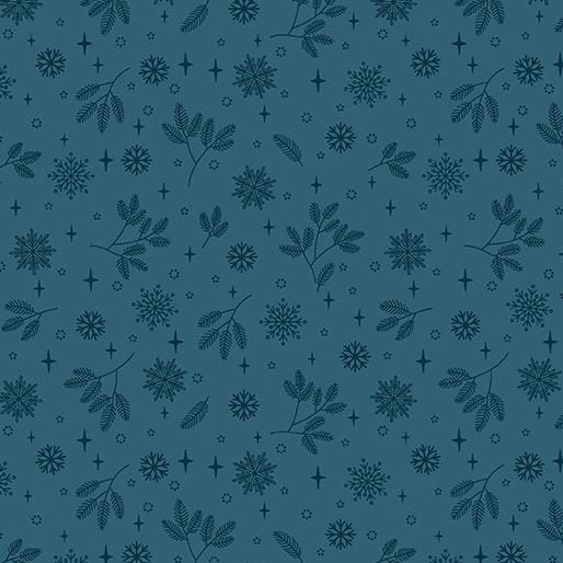 Holly & Hearth Flurries Teal by Shelly Cavanna for Benartex Fabrics - 17265-84