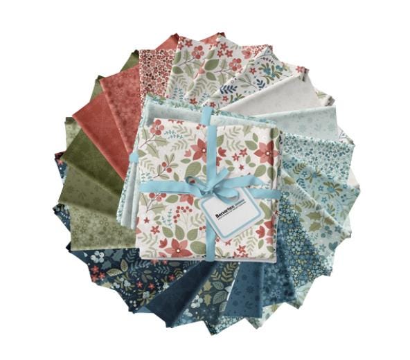 Holly & Hearth Fat Quarter Bundle by Benartex Studio for Benartex - FQHLYPK (21 pieces)