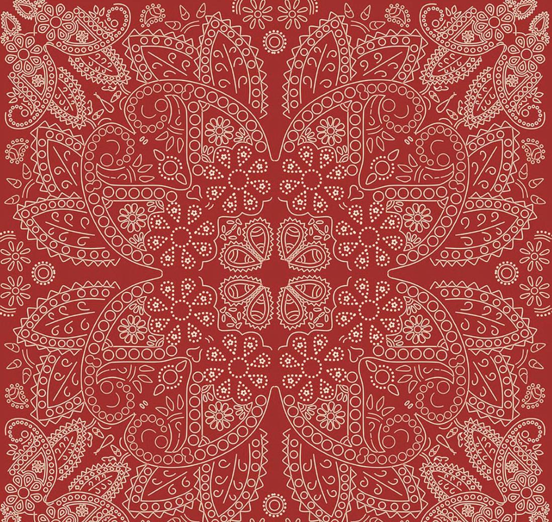 Flannel Cowboys Bandana Red by Echo Park Paper Co. for Riley Blake Designs - F17508-RED
