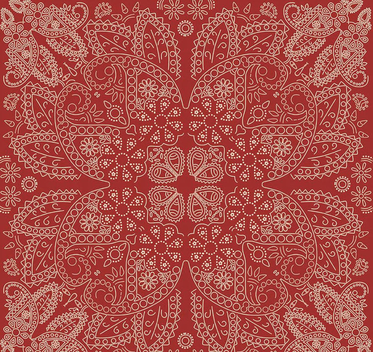 Flannel Cowboys Bandana Red by Echo Park Paper Co. for Riley Blake Designs - F17508-RED