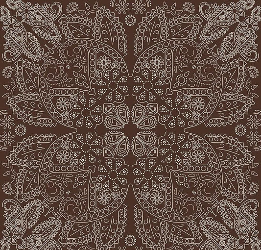 Flannel Cowboys Bandana Brown by Echo Park Paper Co. for Riley Blake Designs - F17508-BROWN