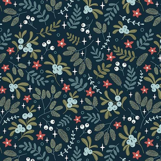 Holly & Hearth Hearth Midnight by Shelly Cavanna for Benartex Fabrics - 17261-11