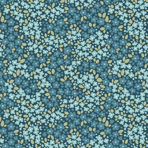 Holly & Hearth Winter Jasmine Teal by Shelly Cavanna for Benartex Fabrics - 17263-84