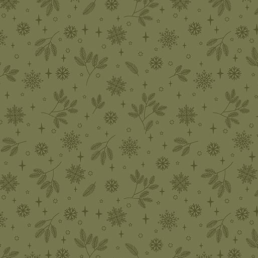 Holly & Hearth Flurries Evergreen by Shelly Cavanna for Benartex Fabrics - 17265-46