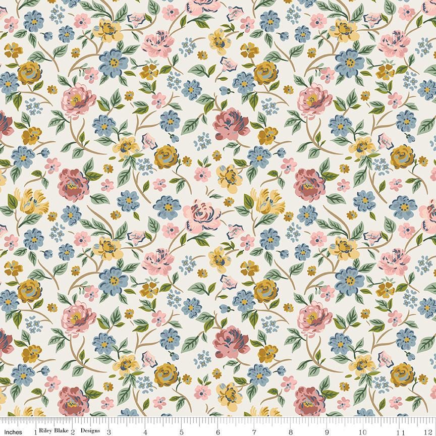 Rosewood Garden Stroll Cream by Jessica Chertkow for Riley Blake Designs - C17490-CREAM