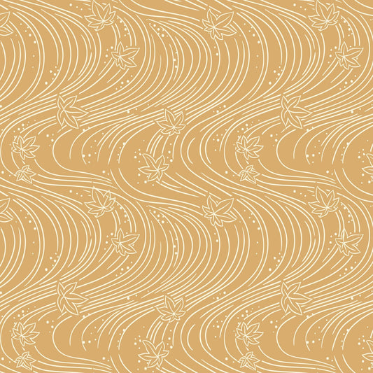 The Orchard Season Maple Currents in Gold by House of Haricot for Cloud9 Fabric - 228899
