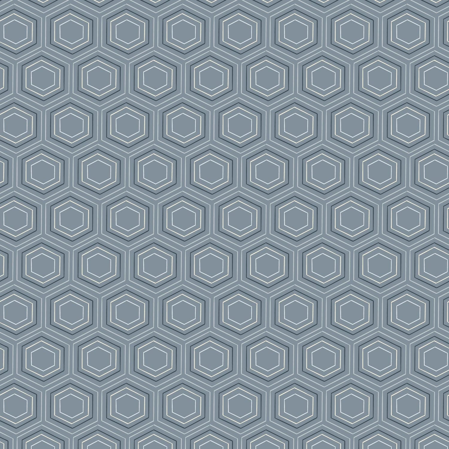 The Orchard Season Honeycomb Dreams in Blue Gray by House of Haricot for Cloud9 Fabric - 228913