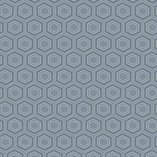The Orchard Season Honeycomb Dreams in Blue Gray by House of Haricot for Cloud9 Fabric - 228913
