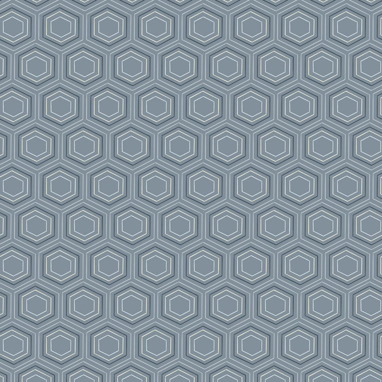 The Orchard Season Honeycomb Dreams in Blue Gray by House of Haricot for Cloud9 Fabric - 228913