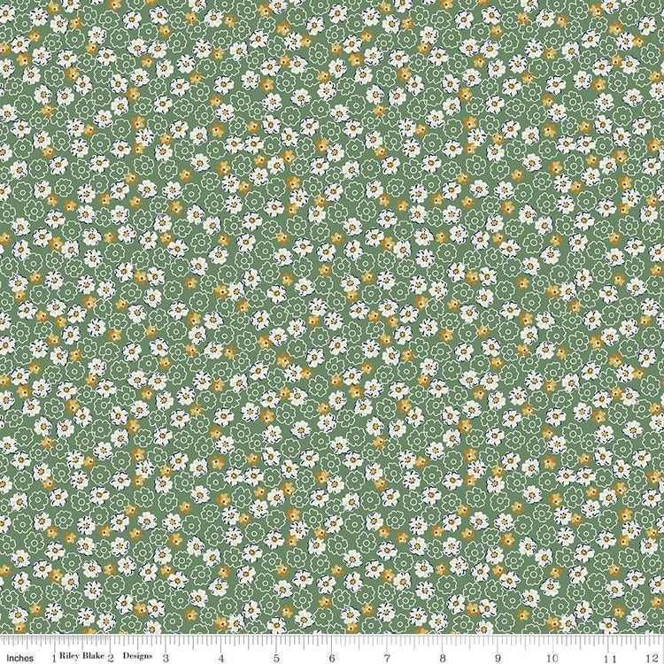 Rosewood Wren Green by Jessica Chertkow for Riley Blake Designs - C17493-GREEN