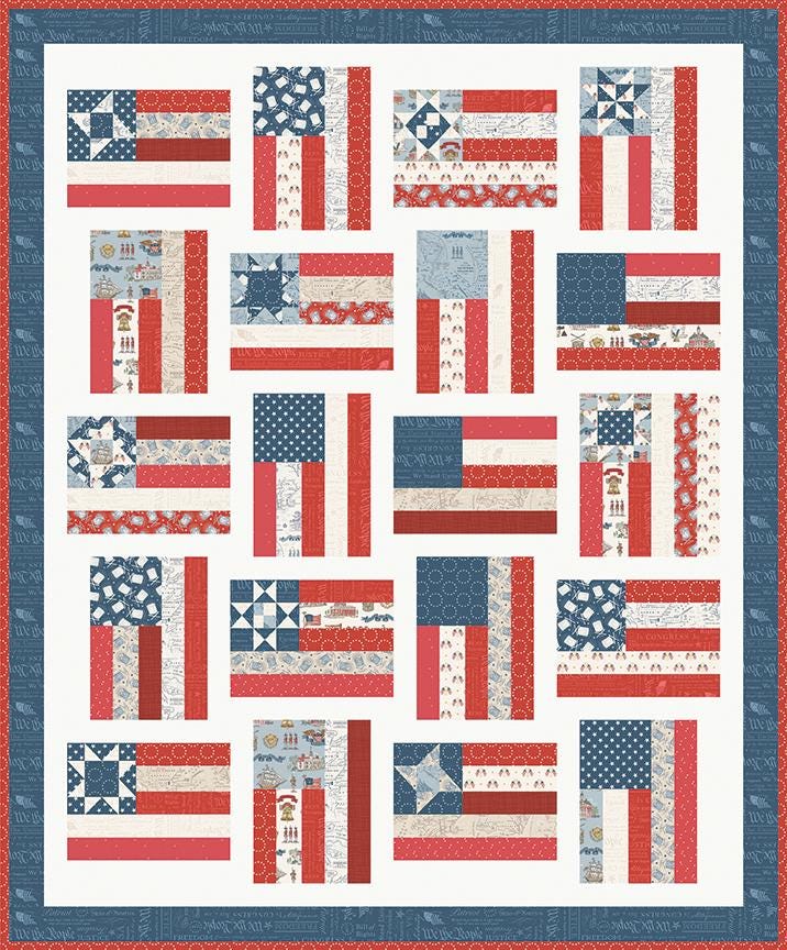 Fly The Flag Quilt Kit with Independence fabric by Riley Blake Designs - quilt kit with pattern
