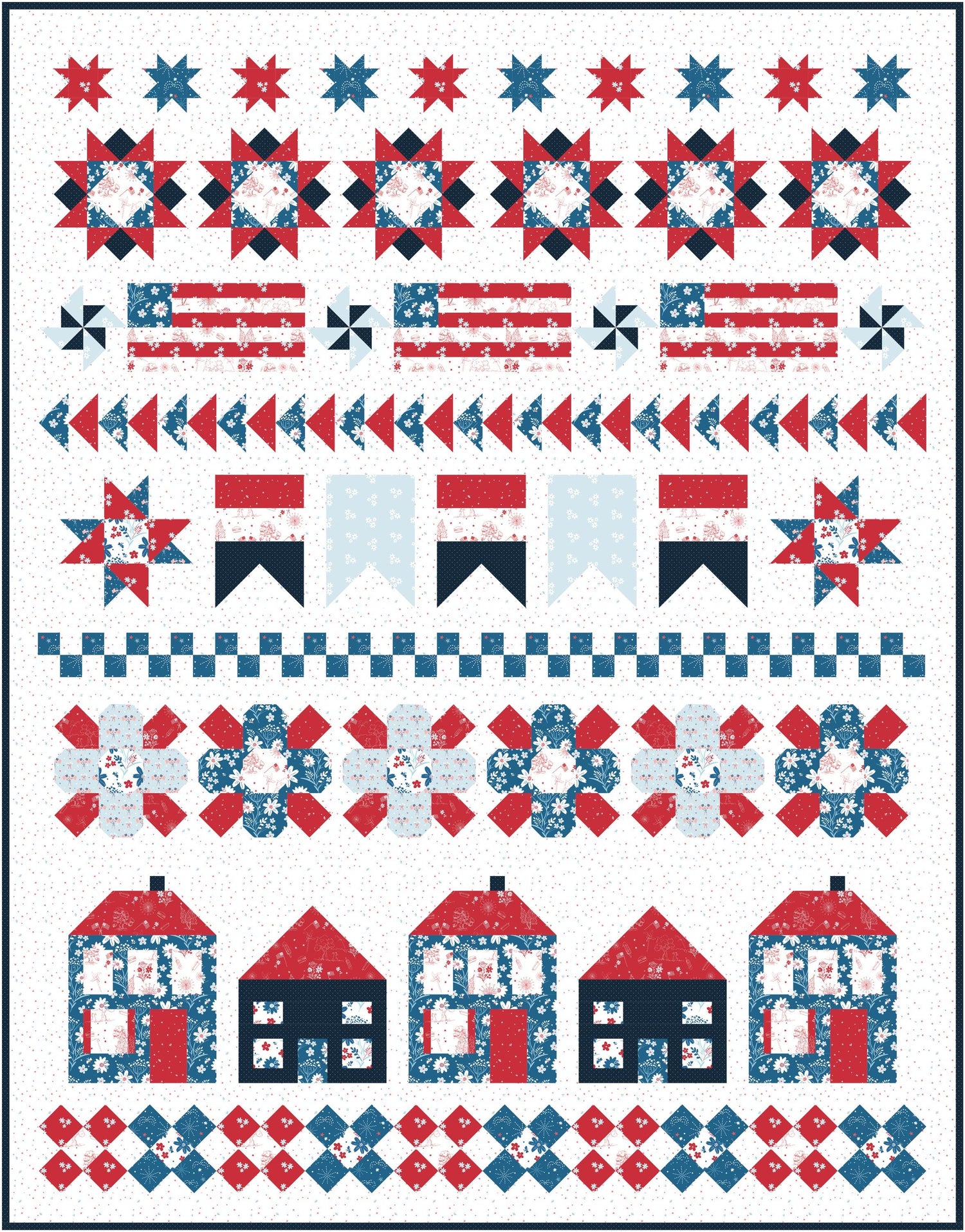 Let Freedom Ring Quilt Kit with Firework Fields fabric by Riley Blake Designs - quilt kit with pattern
