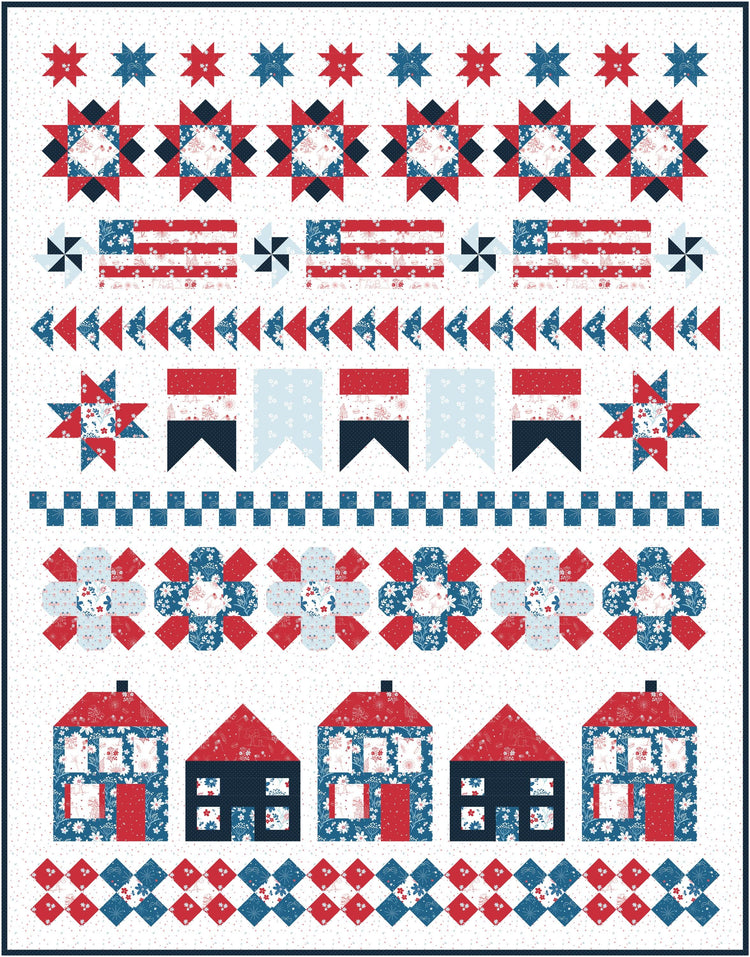 Let Freedom Ring Quilt Kit with Firework Fields fabric by Riley Blake Designs - quilt kit with pattern