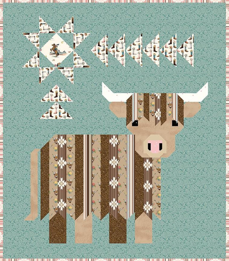 Cattle Call Quilt Kit with Cowgirl fabric by Riley Blake Designs - quilt kit with pattern