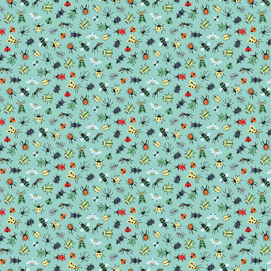 Happy Haven Bug Life Aqua by Shawn Wallace for Riley Blake Designs - C17623-AQUA