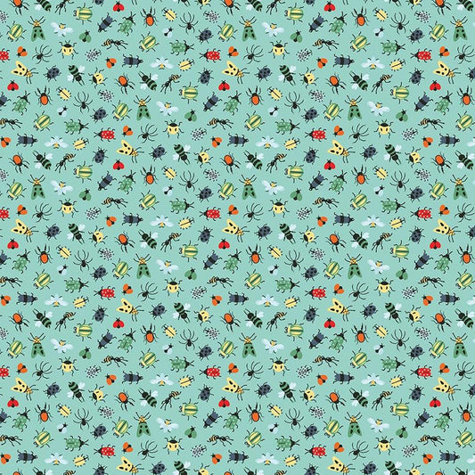 Happy Haven Bug Life Aqua by Shawn Wallace for Riley Blake Designs - C17623-AQUA