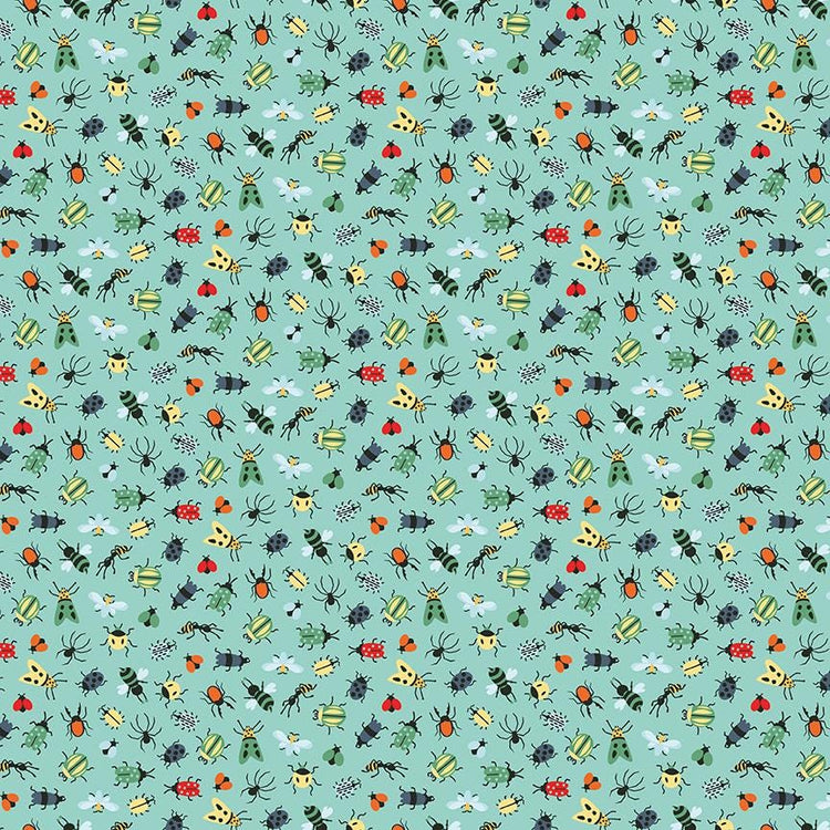 Happy Haven Bug Life Aqua by Shawn Wallace for Riley Blake Designs - C17623-AQUA