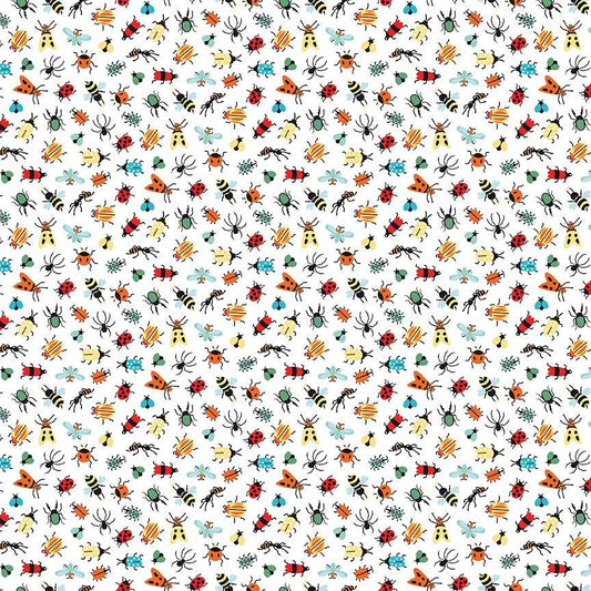 Happy Haven Bug Life White by Shawn Wallace for Riley Blake Designs - C17623-WHITE