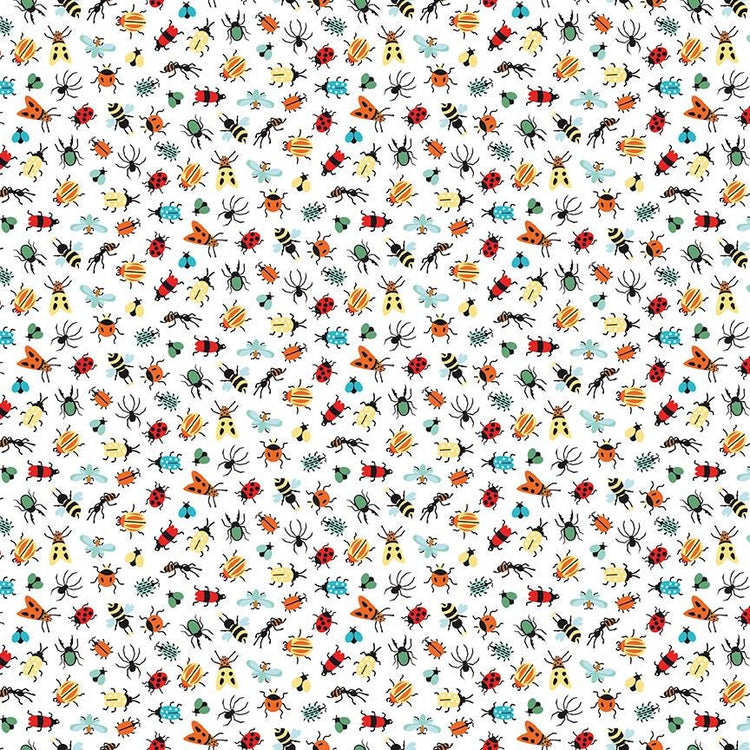 Happy Haven Bug Life White by Shawn Wallace for Riley Blake Designs - C17623-WHITE
