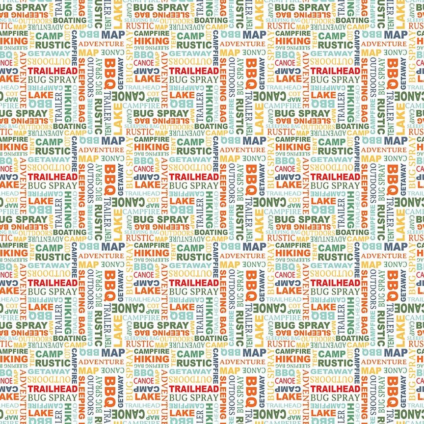 Happy Haven Text White by Shawn Wallace for Riley Blake Designs - C17624-WHITE