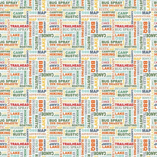 Happy Haven Text White by Shawn Wallace for Riley Blake Designs - C17624-WHITE