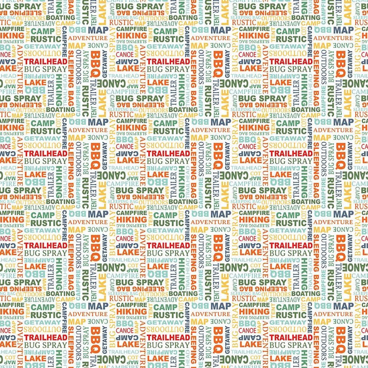 Happy Haven Text White by Shawn Wallace for Riley Blake Designs - C17624-WHITE