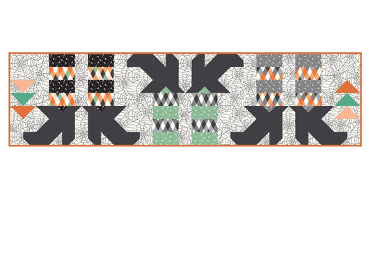 Witches Feet Table Runner Kit with Frank and Friends fabric - store cut kit