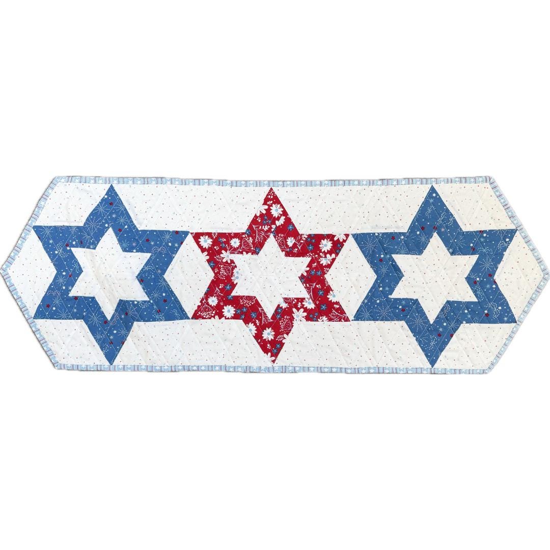 Hollow Star Table Runner Kit with Firework Fields fabric by Riley Blake Designs - table runner kit with pattern